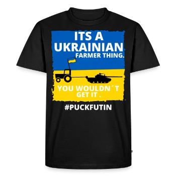 Farmer's tractor Ukraine / Tanks Ukraine / Ukraine - Men's Premium Organic T-Shirt - black - Front - Nico (187cm)