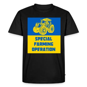 Farmer's tractor Ukraine / Tanks Ukraine / Ukraine - Men's Premium Organic T-Shirt - black - Front - Nico (187cm)