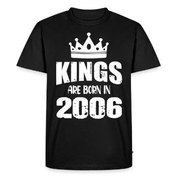 Kings are born in 2006 - Men's Premium Organic T-Shirt - black - Front - Nico (187cm)