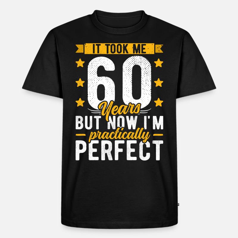 60 ° compleanno 60 anni uomo donna 60 ° 60 anni - Maglietta ecologica premium da uomo - nero