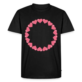 Heart Circle Symbols - Men's Premium Organic T-Shirt - black - Front - Nico (187cm)