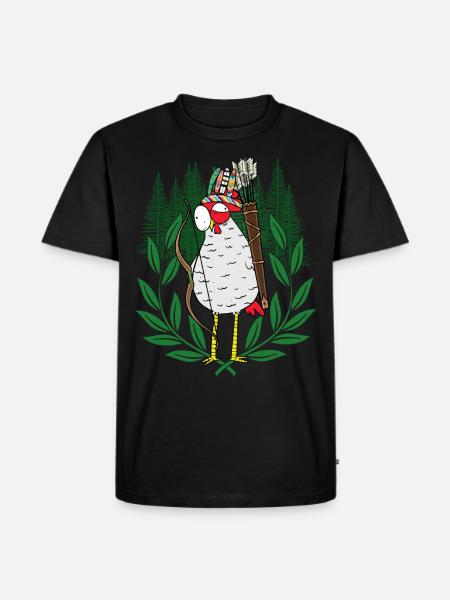 Chicken Warrior Poultry Archer - Men's Premium Organic T-Shirt - black