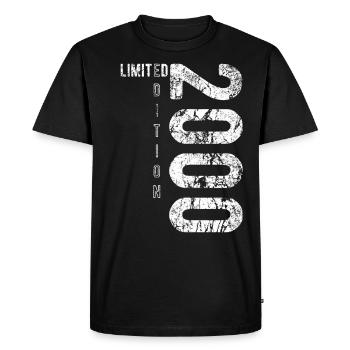 Limited Edition 2000 Birthday Vintage 2000 - Men's Premium Organic T-Shirt - black - Front - Nico (187cm)