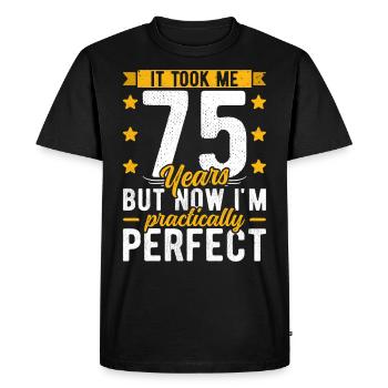 75th birthday 75 years old man woman 75th 75er - Men's Premium Organic T-Shirt - black - Front - Nico (187cm)