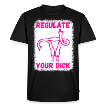 Régulez votre bite - T-shirt Premium bio Homme - noir - Devant - Nico (187cm)