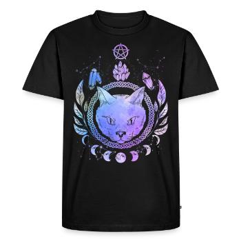 Occult Cat Magic Symbol Wicca Goth Cats - Men's Premium Organic T-Shirt - black - Front - Nico (187cm)