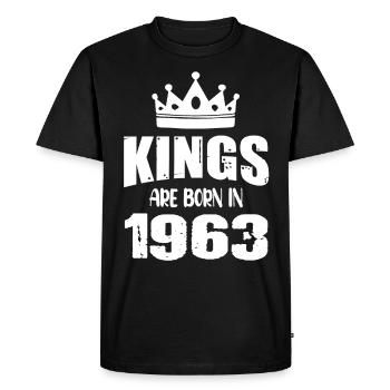 Kings are born in 1963 - Men's Premium Organic T-Shirt - black - Front - Nico (187cm)