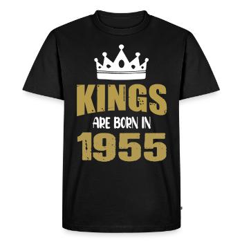 Kings are born in 1955 - Men's Premium Organic T-Shirt - black - Front - Nico (187cm)