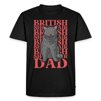 British Shorthair Papa British Shorthair BKH Cat - T-shirt Premium bio Homme - noir - Devant - Nico (187cm)