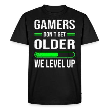 Grunge Gamer Fête d’anniversaire Anniversaire Niveau Supérieur - T-shirt Premium bio Homme - noir - Devant - Nico (187cm)