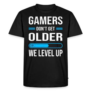 Grunge Gamer Level Up Fête d’anniversaire - T-shirt Premium bio Homme - noir - Devant - Nico (187cm)