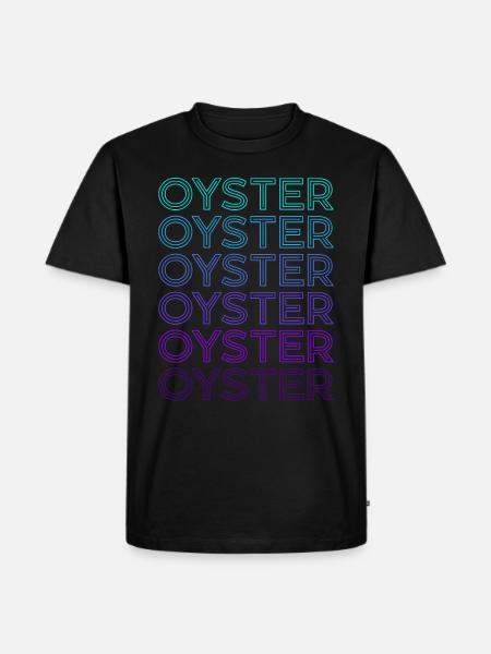 Auster Retro - Männer Premium Bio T-Shirt - Schwarz