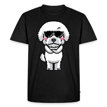 Bichon Frisé Dog Curly Bichon - Men's Premium Organic T-Shirt - black - Front - Nico (187cm)