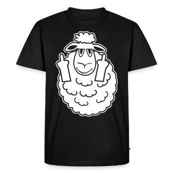 Sheep Sheep Middle Finger Sheep - Men's Premium Organic T-Shirt - black - Front - Nico (187cm)