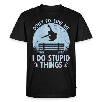 Parkour Freerunning Parkour Runner Ne me suivez pas - T-shirt Premium bio Homme - noir - Devant - Nico (187cm)