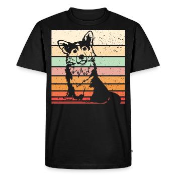 Corgi Rétro - T-shirt Premium bio Homme - noir - Devant - Nico (187cm)
