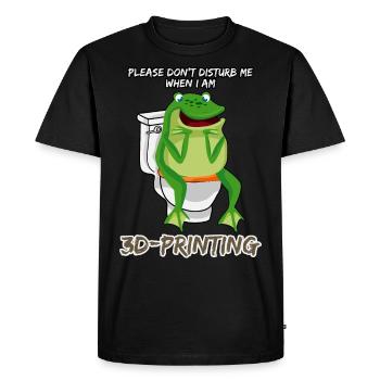 3D Printer Frog pooping 3D printer - Men's Premium Organic T-Shirt - black - Front - Nico (187cm)