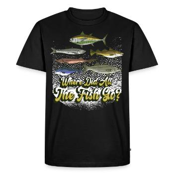 Where have all the fish gone? Fishing Fishermen - Men's Premium Organic T-Shirt - black - Front - Nico (187cm)