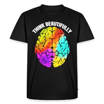 Le cerveau coloré pense magnifiquement au mois de la fierté LGBTQ - T-shirt Premium bio Homme - noir - Devant - Nico (187cm)