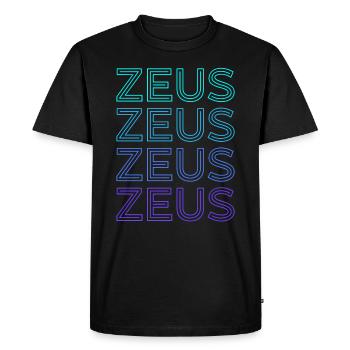 Zeus God Thunder Ancient Greek Mythology Ret - Men's Premium Organic T-Shirt - black - Front - Nico (187cm)