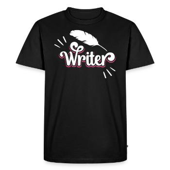 Auteur Écrivain Écrivain Écriture - T-shirt Premium bio Homme - noir - Devant - Nico (187cm)
