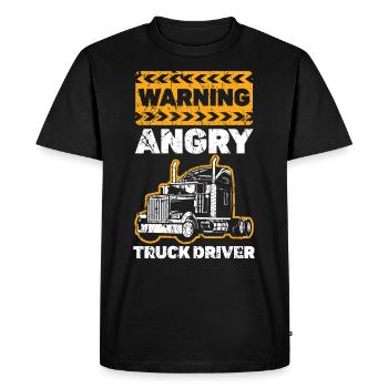 Warning angry truck drivers trailer truck drivers - Men's Premium Organic T-Shirt - black - Front - Nico (187cm)