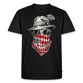 Trachtenshirt Herren Lausbua Trachten T-Shirt - Männer Premium Bio T-Shirt - Schwarz - Vorne - Nico (187cm)