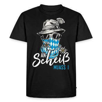 T-Shirt Herren Trachtenshirt bayrisch - Männer Premium Bio T-Shirt - Schwarz - Vorne - Nico (187cm)