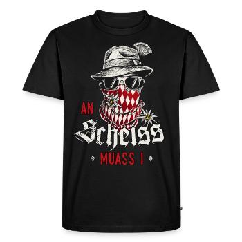Grantler T-Shirt Trachtenshirt Herren - Männer Premium Bio T-Shirt - Schwarz - Vorne - Nico (187cm)