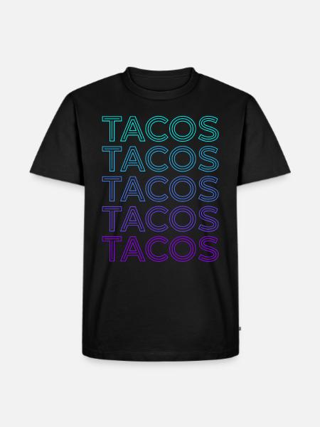 Tacos Retro - Männer Premium Bio T-Shirt - Schwarz