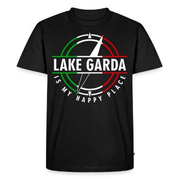 Lac de Garde Lac de Garde Vacances Lago di Garda - T-shirt Premium bio Homme - noir - Devant - Nico (187cm)