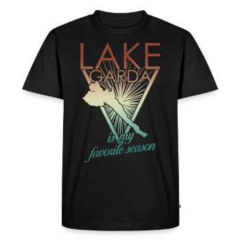 Lac de Garde Lac de Garde Lago di Garda - T-shirt Premium bio Homme - noir - Devant - Nico (187cm)