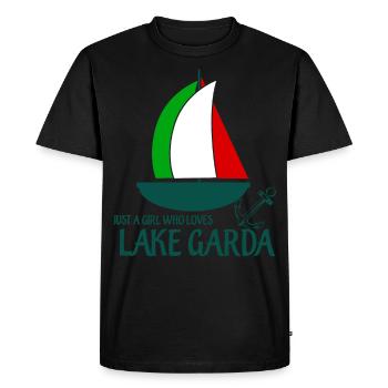 Gardasee Lac de Garde Fille Lago di Garda - T-shirt Premium bio Homme - noir - Devant - Nico (187cm)