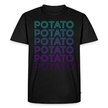 Pomme de terre rétro - T-shirt Premium bio Homme - noir - Devant - Nico (187cm)
