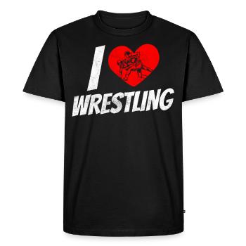 J’adore la lutte lutte lutte lutte lutte - T-shirt Premium bio Homme - noir - Devant - Nico (187cm)