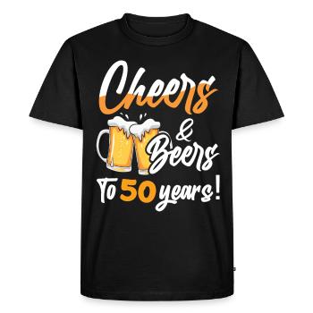 Cheers and Beers to 50 Years 50 Birthday - Men's Premium Organic T-Shirt - black - Front - Nico (187cm)