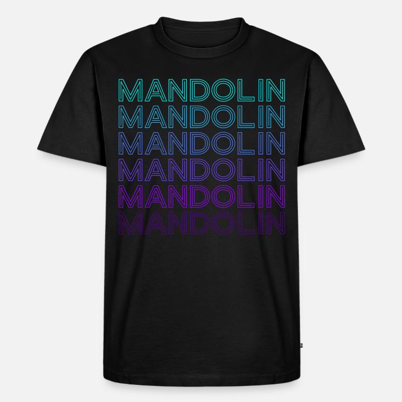 Mandoline Retro - Männer Premium Bio T-Shirt - Schwarz