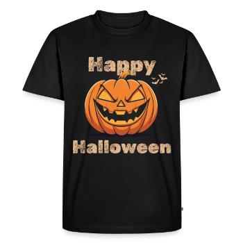 Joyeux Halloween - Citrouille effrayante - T-shirt Premium bio Homme - noir - Devant - Nico (187cm)