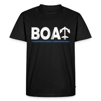 BOAT BOAT - Men's Premium Organic T-Shirt - black - Front - Nico (187cm)