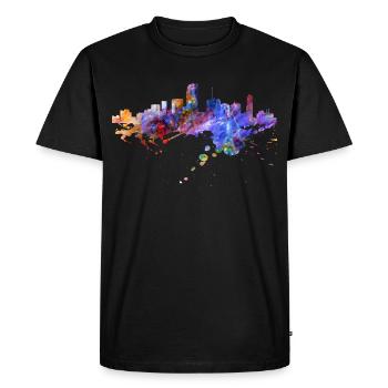 Miami Skyline - T-shirt Premium bio Homme - noir - Devant - Nico (187cm)