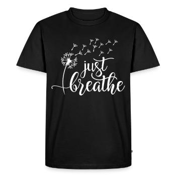 Respire juste - T-shirt Premium bio Homme - noir - Devant - Nico (187cm)