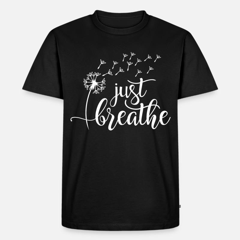 Just Breathe - Männer Premium Bio T-Shirt - Schwarz