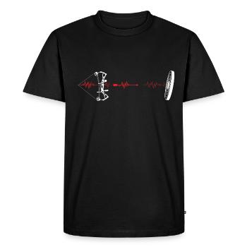 Archery compound bow heartbeat - Men's Premium Organic T-Shirt - black - Front - Nico (187cm)