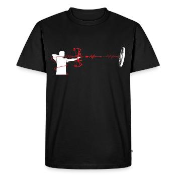 Archery compound bow heartbeat EKG - Men's Premium Organic T-Shirt - black - Front - Nico (187cm)