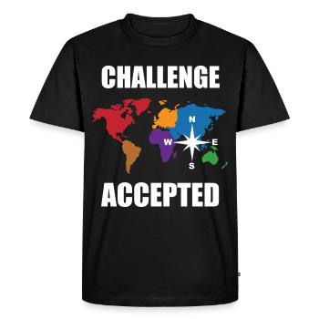 World travel world map - Men's Premium Organic T-Shirt - black - Front - Nico (187cm)