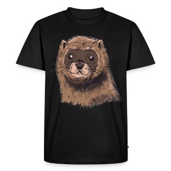 Mink ferret weasel gift idea - Men's Premium Organic T-Shirt - black - Front - Nico (187cm)