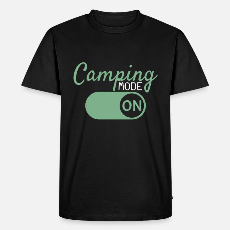 Camping Mode On - Männer Premium Bio T-Shirt - Schwarz
