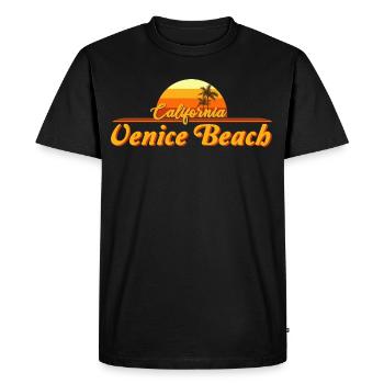 California Venice Beach Retro Sunset - Men's Premium Organic T-Shirt - black - Front - Nico (187cm)