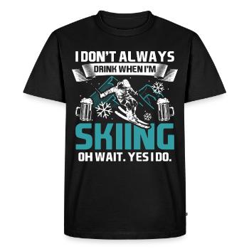 Skis d’apres - T-shirt Premium bio Homme - noir - Devant - Nico (187cm)