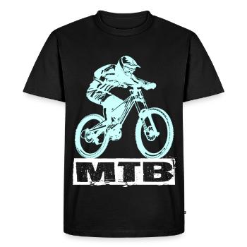 Vélo VTT - T-shirt Premium bio Homme - noir - Devant - Nico (187cm)
